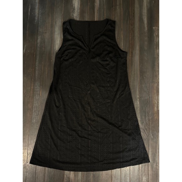 Unbranded Dresses & Skirts - Black Eyelet Lace Sleeveless Shift Dress Split V-Neck A-Line Mini Boho Summer